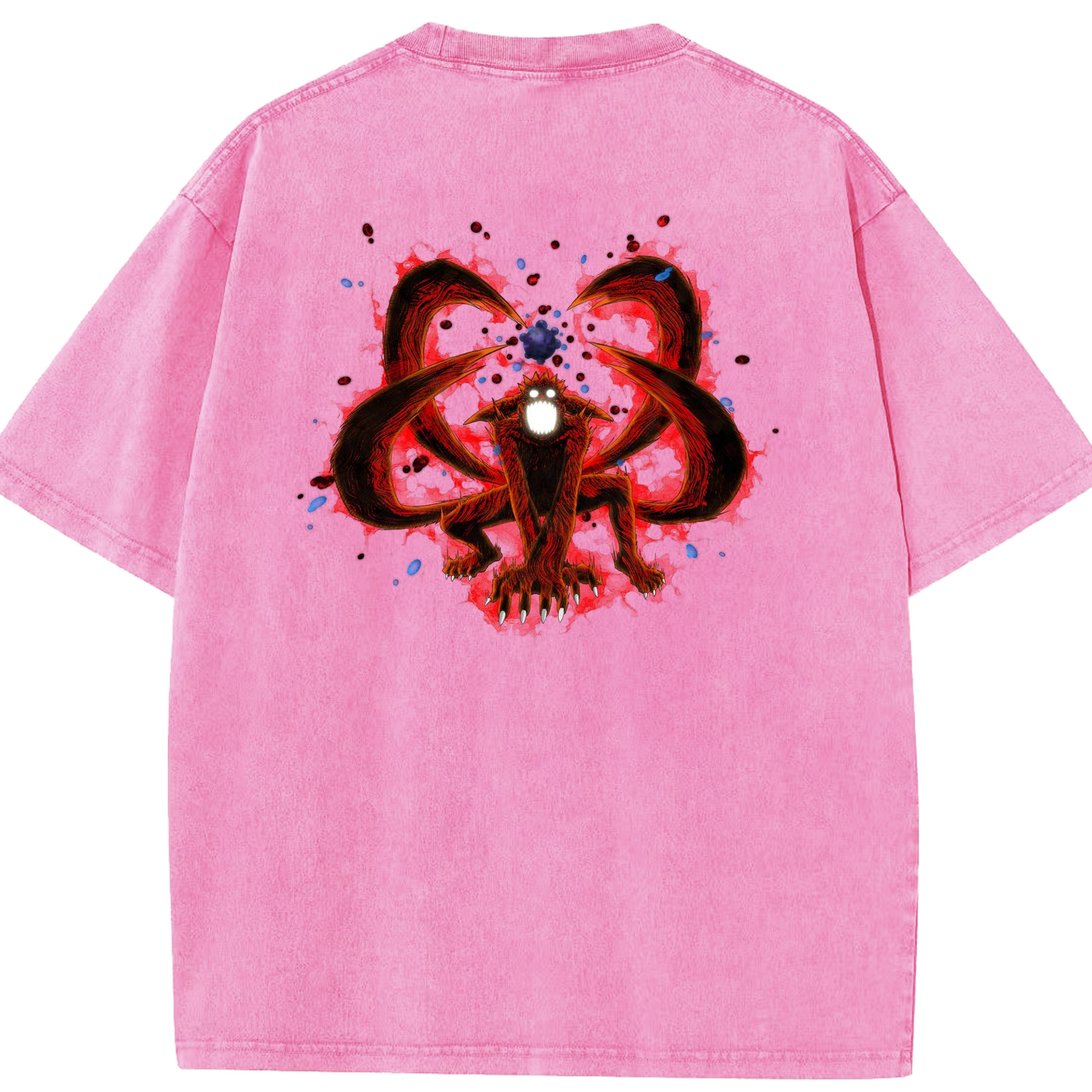 （画像用） NARUTO -ナルト- うずまき ナルト Uzumaki Naruto 綿100% ヴィンテージ風 半袖Tシャツ（背面プリント）